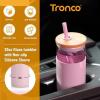 imageTronco 20 oz Glass Tumbler with Lid and Straw Iced Coffee Cup and Smoothie Cup with Bamboo Lids ampamp Protective Silicone Sleeve Dishwasher Safe BPAFree Glass Cup 1 PackAmber