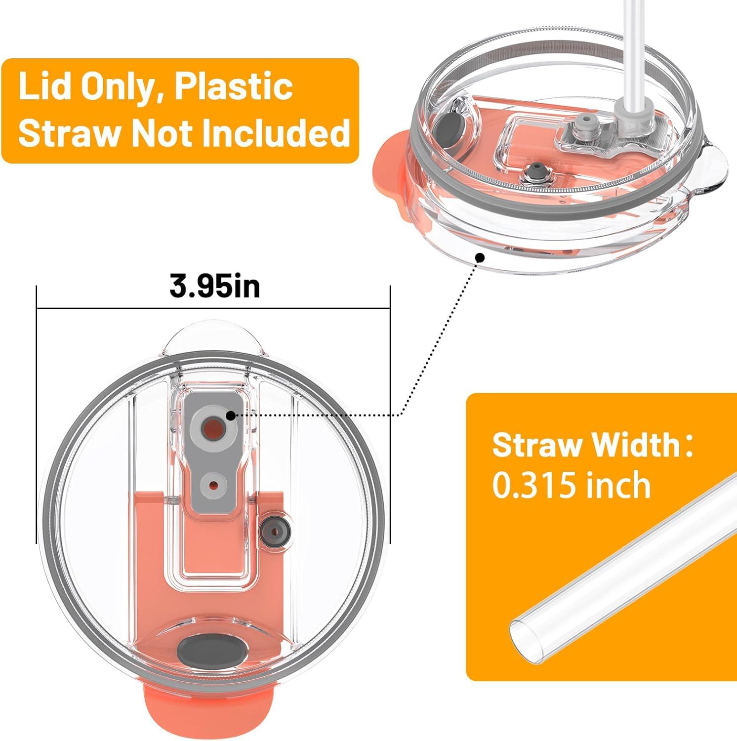 imageReplacement Bamboo Lid for Tumblers PressIn Lid Fits Tronco 32 oz 42 oz Glass Tumblers with Handle Light PurpleCoral Orange