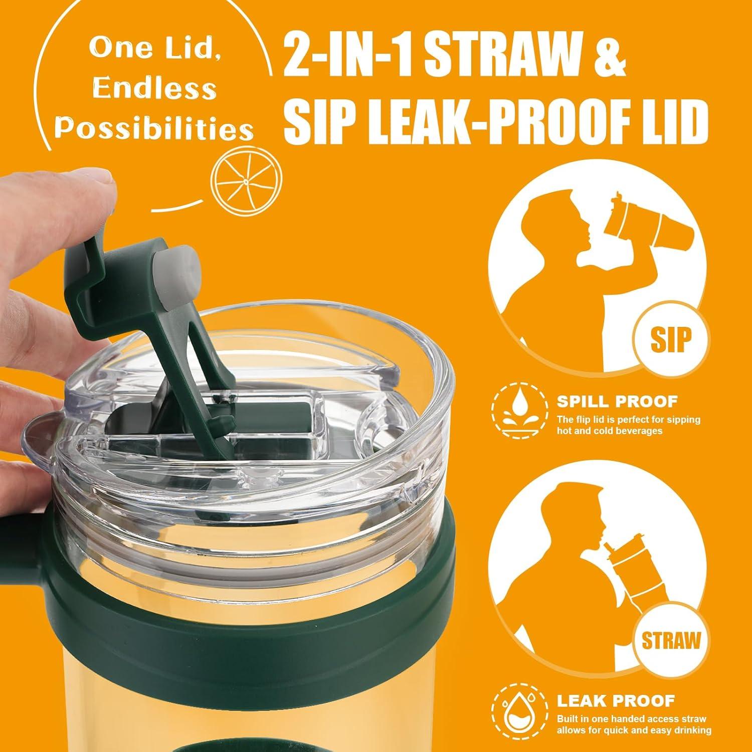 imageReplacement Bamboo Lid for Tumblers PressIn Lid Fits Tronco 32 oz 42 oz Glass Tumblers with Handle Light PurpleGreen