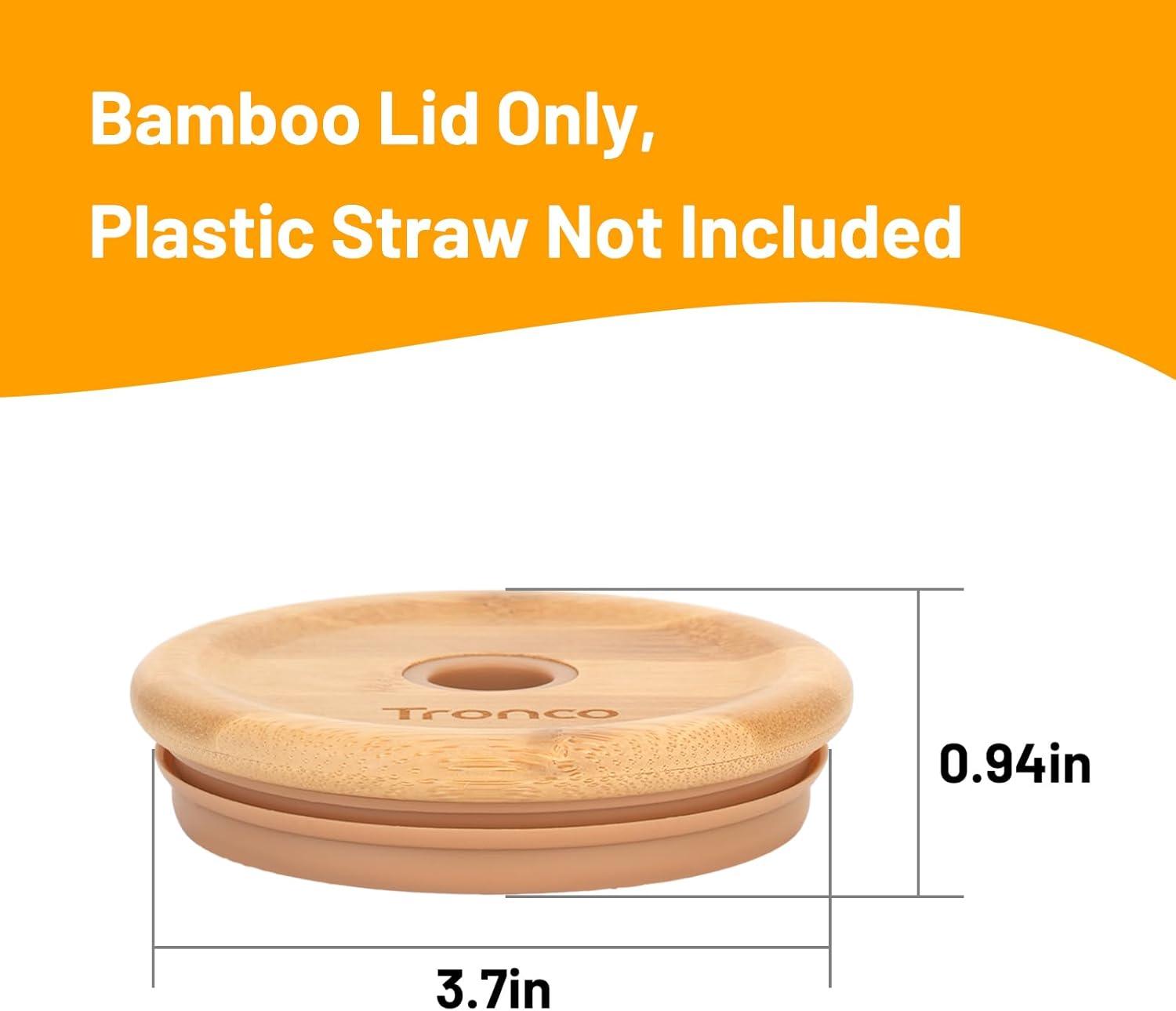 imageReplacement Bamboo Lid for Tumblers PressIn Lid Fits Tronco 32 oz 42 oz Glass Tumblers with Handle Light PurplePinkBamboo