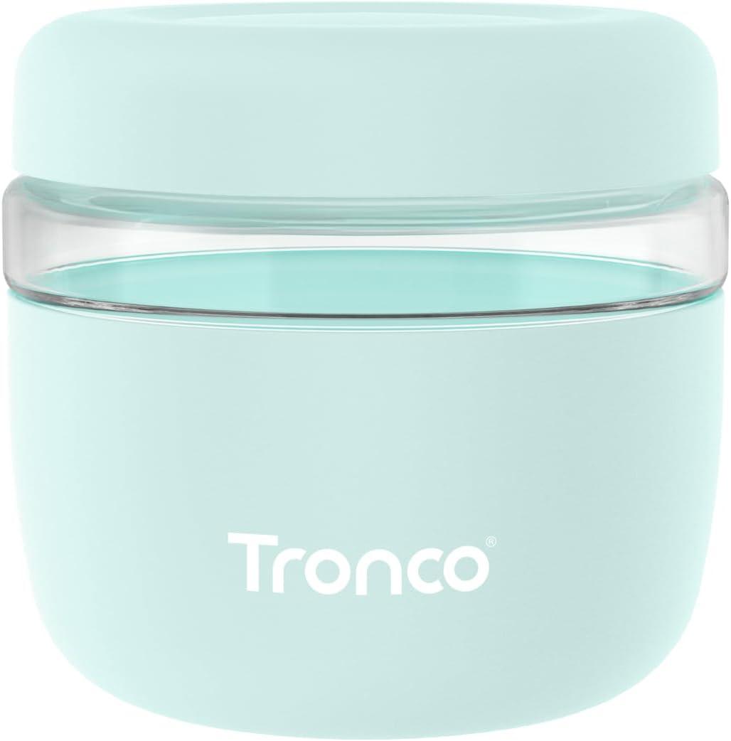 imageTronco 16 oz Glass Food Storage Containers with Lids Airtight Leak ampamp Spill Proof Glass Lunch Bowls for Meal Prep Salad Yogurt Soup ampamp Stew Microwave ampamp Dishwasher Safe BPAFree Set of 2MintGreen