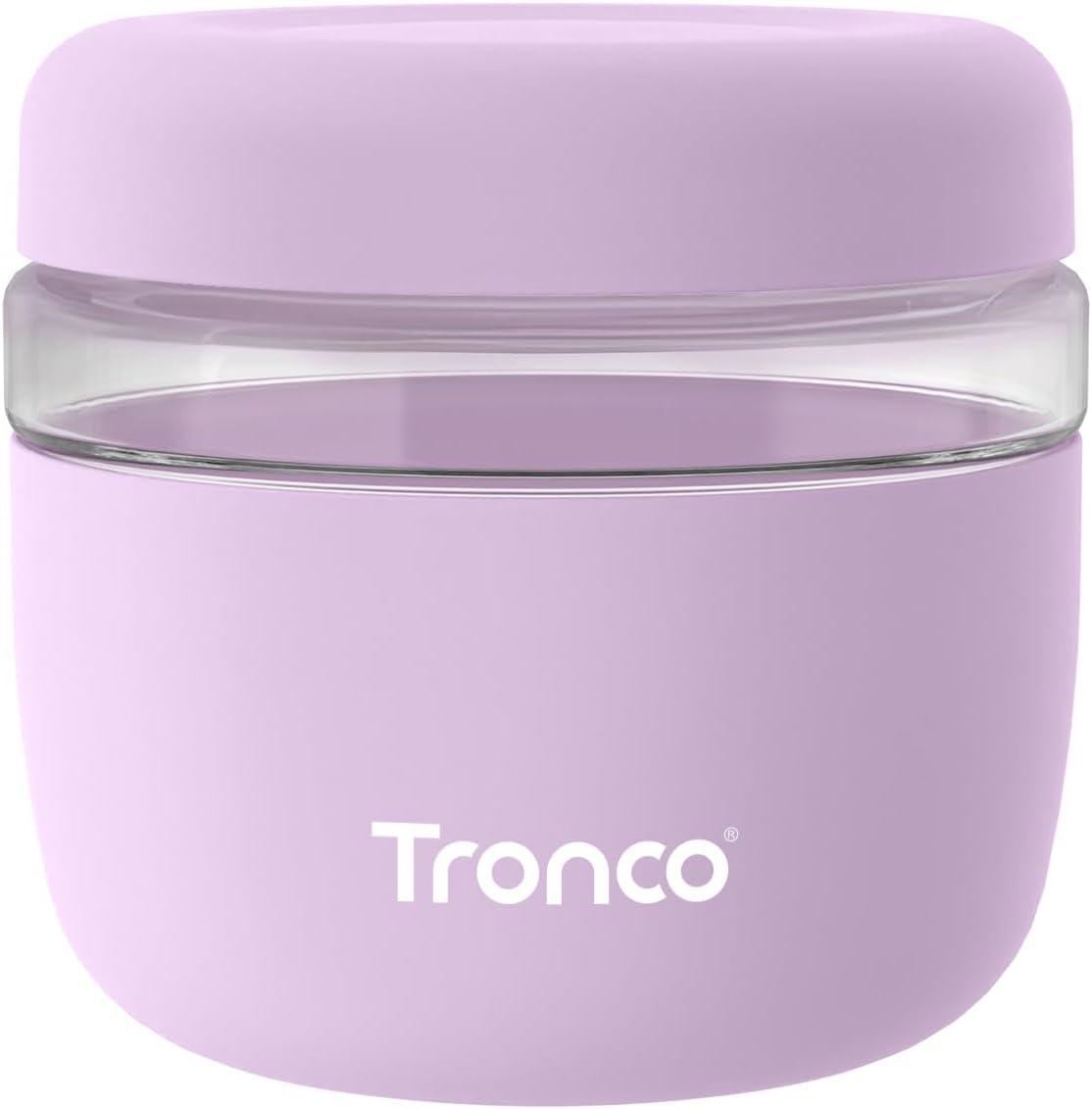 imageTronco 16 oz Glass Food Storage Containers with Lids Airtight Leak ampamp Spill Proof Glass Lunch Bowls for Meal Prep Salad Yogurt Soup ampamp Stew Microwave ampamp Dishwasher Safe BPAFree Set of 2Lilac