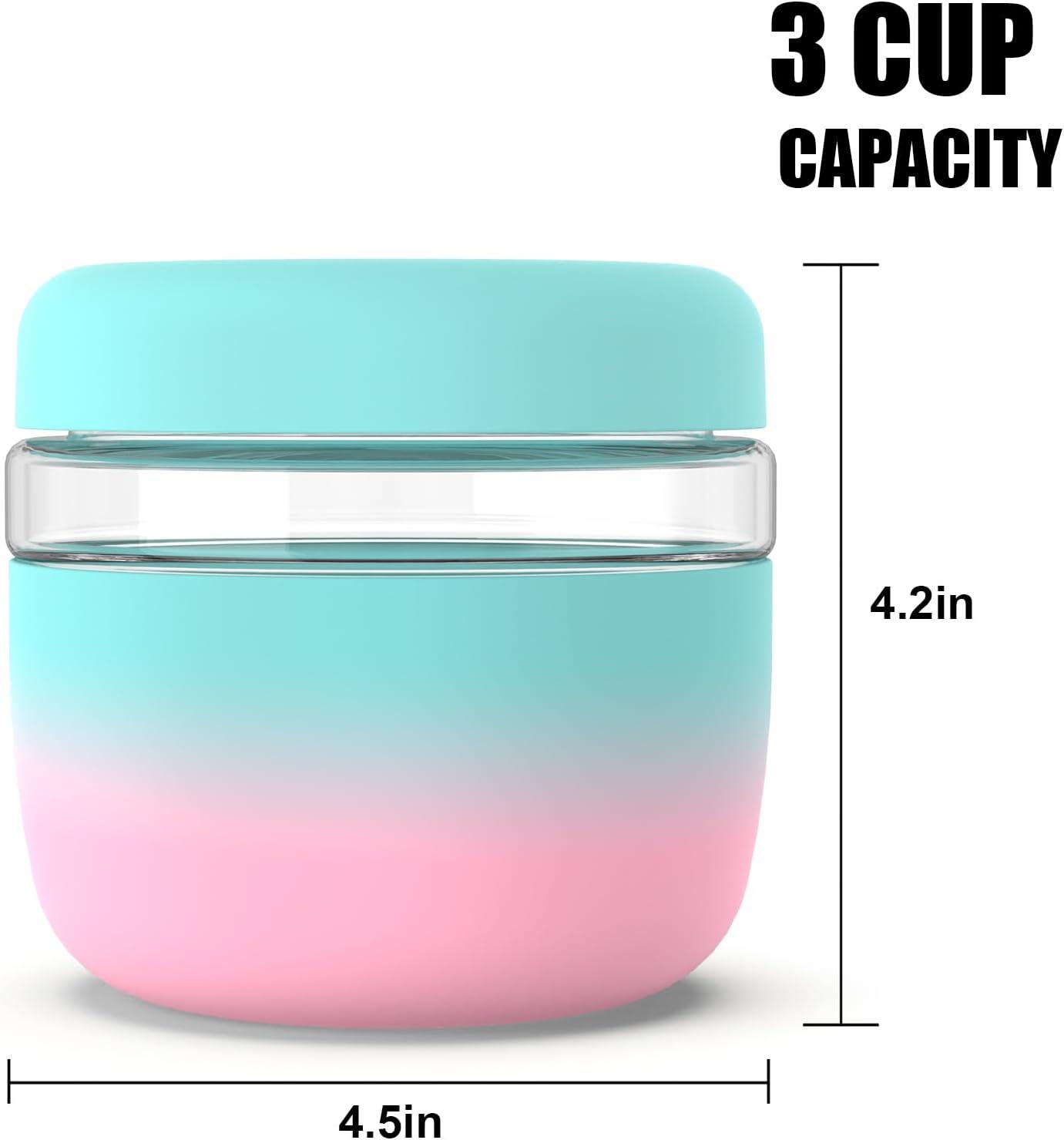 imageTronco 16 oz Glass Food Storage Containers with Lids Airtight Leak ampamp Spill Proof Glass Lunch Bowls for Meal Prep Salad Yogurt Soup ampamp Stew Microwave ampamp Dishwasher Safe BPAFree Set of 2Pink