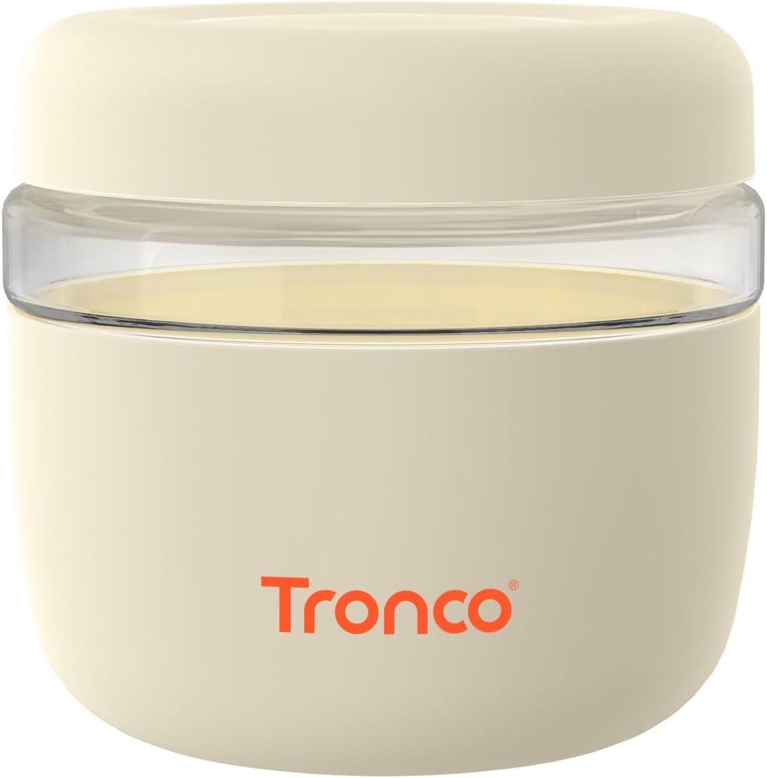imageTronco 16 oz Glass Food Storage Containers with Lids Airtight Leak ampamp Spill Proof Glass Lunch Bowls for Meal Prep Salad Yogurt Soup ampamp Stew Microwave ampamp Dishwasher Safe BPAFree Set of 2Cream