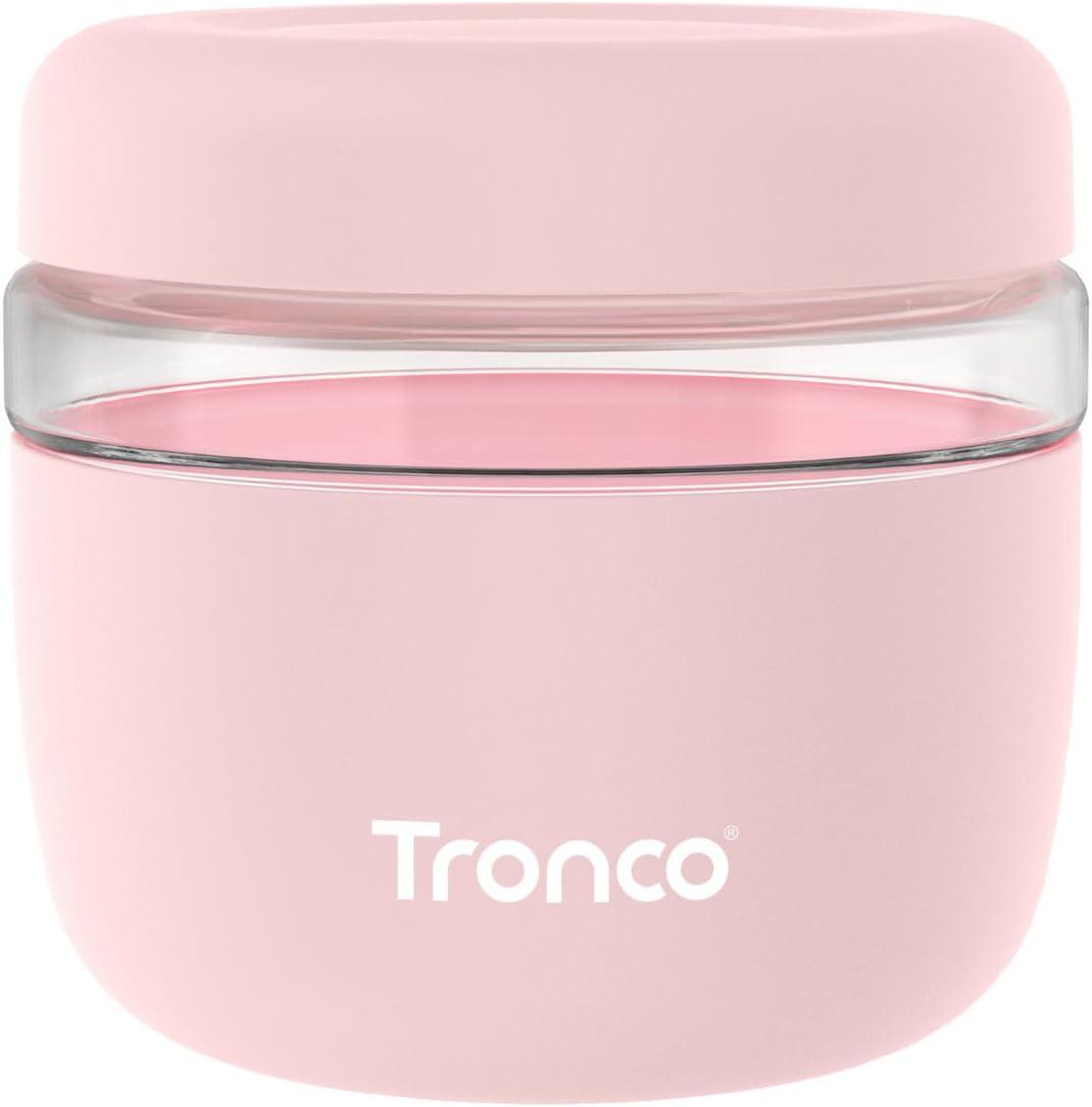 imageTronco 16 oz Glass Food Storage Containers with Lids Airtight Leak ampamp Spill Proof Glass Lunch Bowls for Meal Prep Salad Yogurt Soup ampamp Stew Microwave ampamp Dishwasher Safe BPAFree Set of 2Pink