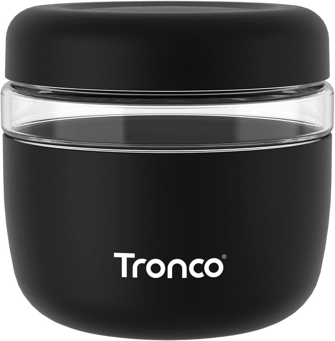 imageTronco 16 oz Glass Food Storage Containers with Lids Airtight Leak ampamp Spill Proof Glass Lunch Bowls for Meal Prep Salad Yogurt Soup ampamp Stew Microwave ampamp Dishwasher Safe BPAFree Set of 2Black