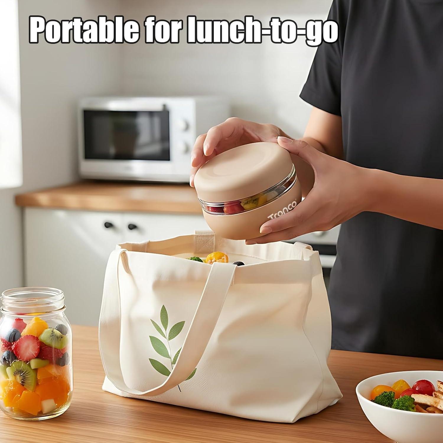 imageTronco 16 oz Glass Food Storage Containers with Lids Airtight Leak ampamp Spill Proof Glass Lunch Bowls for Meal Prep Salad Yogurt Soup ampamp Stew Microwave ampamp Dishwasher Safe BPAFree Set of 2GrayBlack