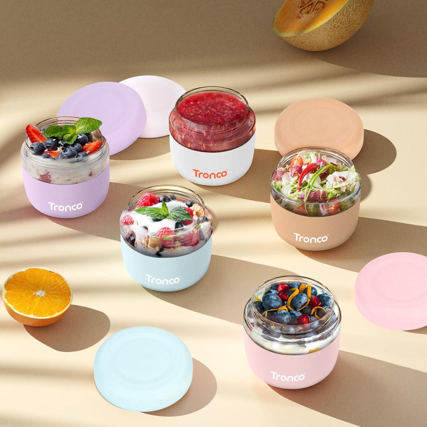 imageTronco 24 oz Glass Lunch Bowl Container with Lid Glass Food Containers Leak ampamp Spill Proof Soup ampamp Stew Food Storage Salad Yogurt Meal Prep Airtight Reusable Dishwasher Safe BPAFree Set of 1Khaki
