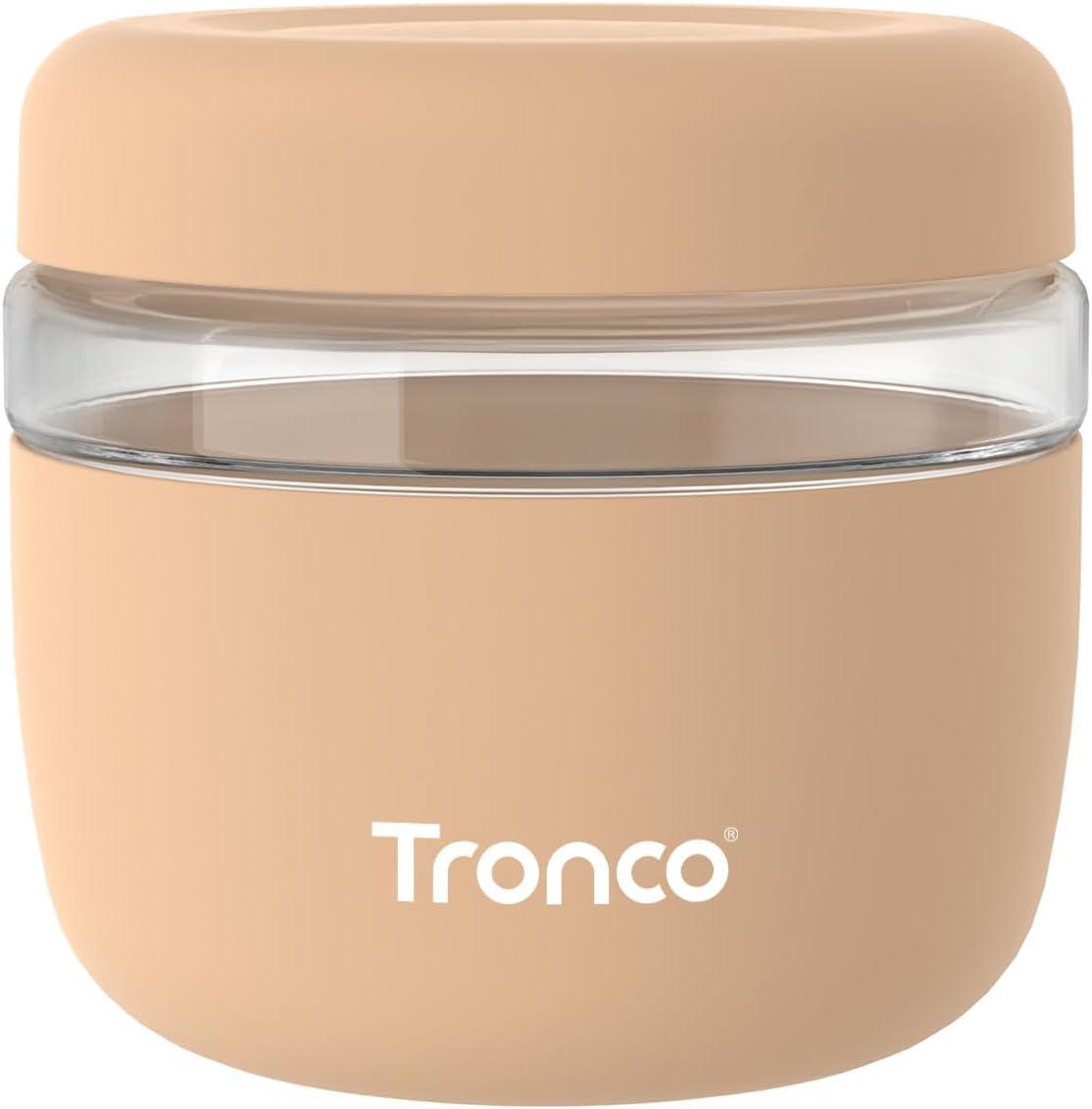 imageTronco 24 oz Glass Lunch Bowl Container with Lid Glass Food Containers Leak ampamp Spill Proof Soup ampamp Stew Food Storage Salad Yogurt Meal Prep Airtight Reusable Dishwasher Safe BPAFree Set of 1Khaki