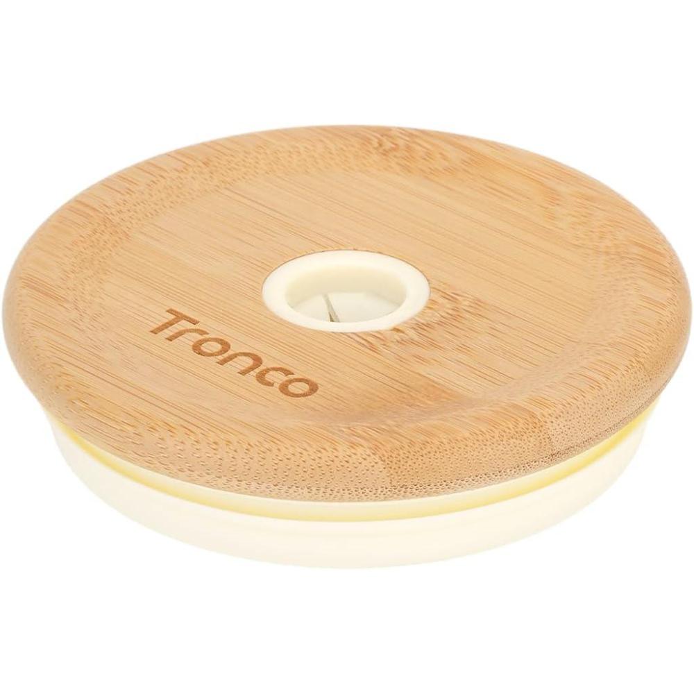 imageReplacement Bamboo Lid for Tumblers PressIn Lid Fits Tronco 32 oz 42 oz Glass Tumblers with Handle Light PurpleCreamBamboo