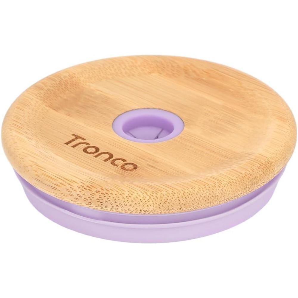 imageReplacement Bamboo Lid for Tumblers PressIn Lid Fits Tronco 32 oz 42 oz Glass Tumblers with Handle Light PurpleLight PurpleBamboo