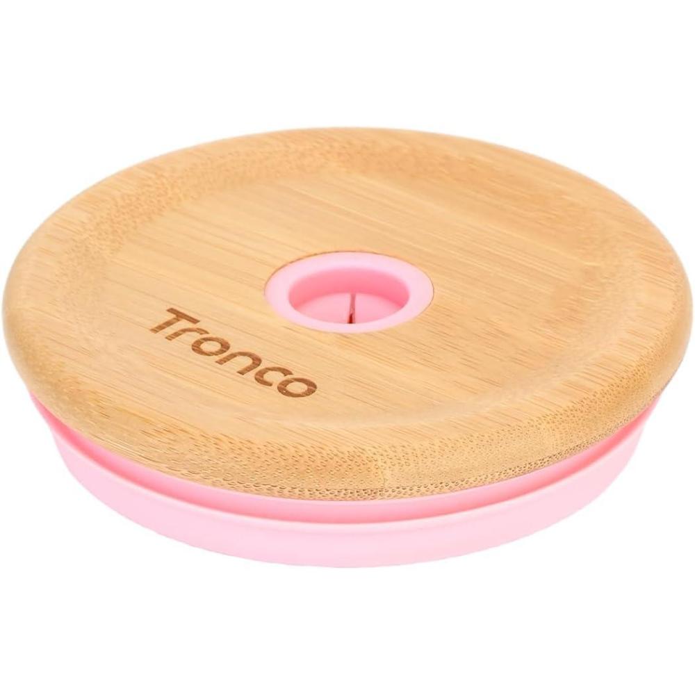 imageReplacement Bamboo Lid for Tumblers PressIn Lid Fits Tronco 32 oz 42 oz Glass Tumblers with Handle Light PurplePinkBamboo