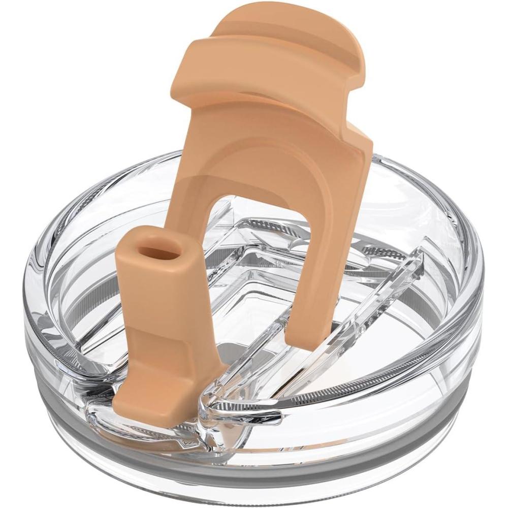 imageReplacement Lid for Tumblers 2in1 Flip Straw Spout Lid PressIn Lid Fits Tronco 32 oz 42 oz Glass Tumblers with Handle AmberAmber