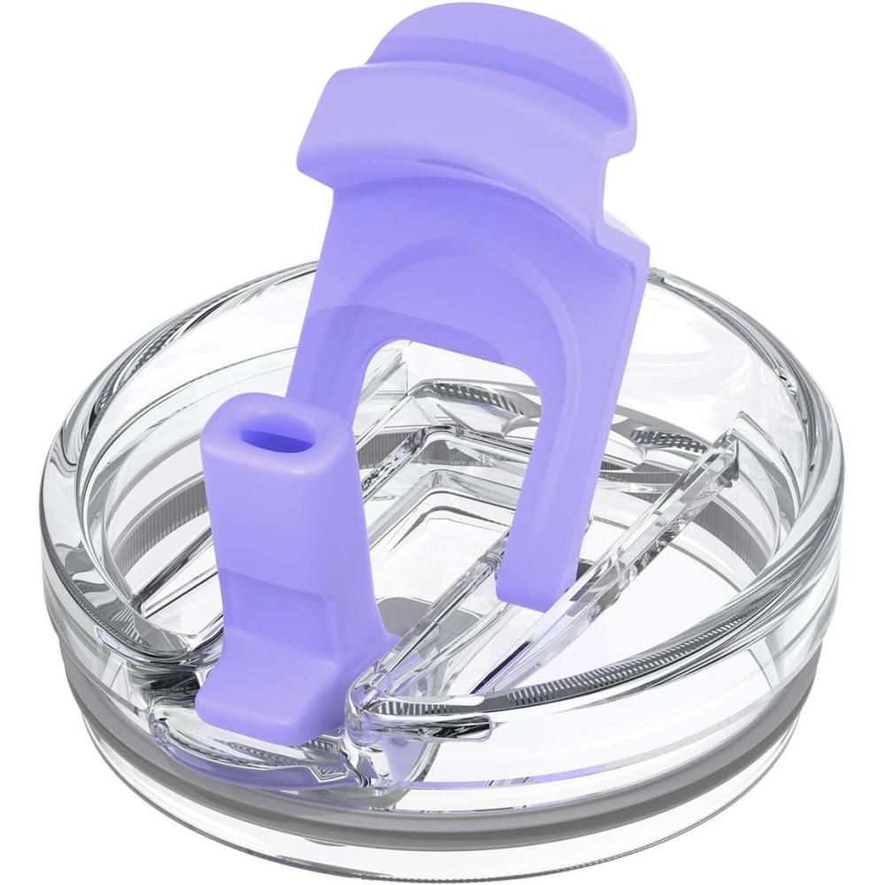 imageReplacement Lid for Tumblers 2in1 Flip Straw Spout Lid PressIn Lid Fits Tronco 32 oz 42 oz Glass Tumblers with Handle AmberPurple