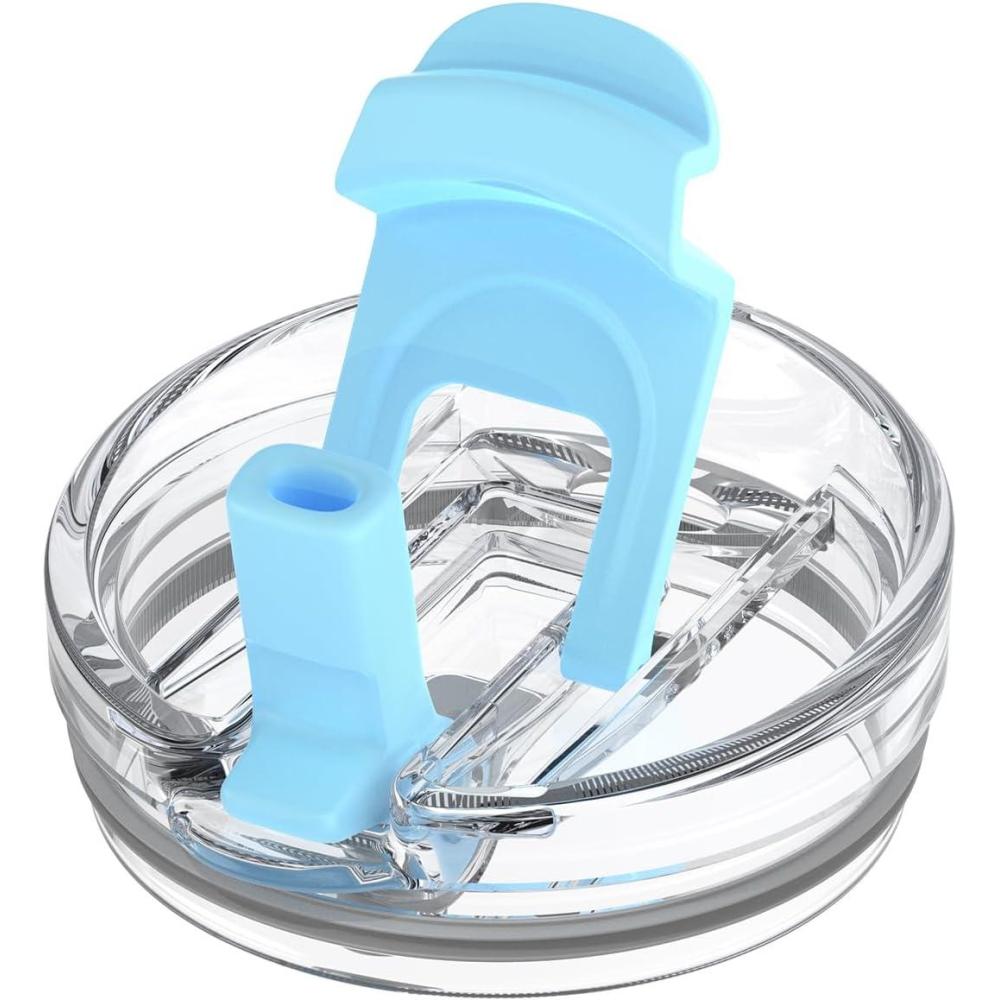 imageReplacement Lid for Tumblers 2in1 Flip Straw Spout Lid PressIn Lid Fits Tronco 32 oz 42 oz Glass Tumblers with Handle AmberSkyblue