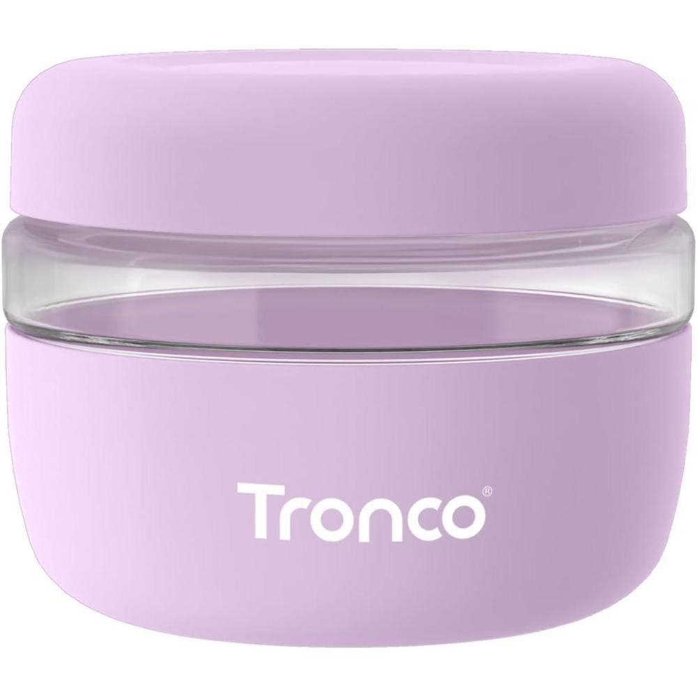 imageTronco 16 oz Glass Food Storage Containers with Lids Airtight Leak ampamp Spill Proof Glass Lunch Bowls for Meal Prep Salad Yogurt Soup ampamp Stew Microwave ampamp Dishwasher Safe BPAFree Set of 2Lilac