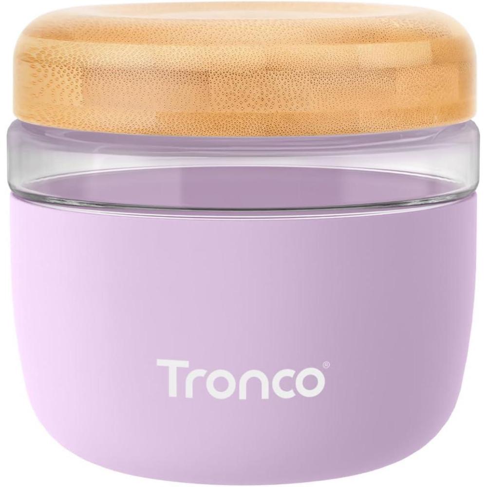 imageTronco 24 oz Glass Container with Bamboo Lids Food Storage Bowls for Soup Stew ampamp Overnight Oats Meal Prep Glass Lunch Bowl Container 100 Leak ampamp Spill Proof Airtight BPAFree Ideal GiftsLilacBamboo Lid