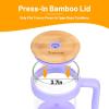 imageReplacement Bamboo Lid for Tumblers PressIn Lid Fits Tronco 32 oz 42 oz Glass Tumblers with Handle Light PurpleAmberBamboo