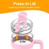 imageReplacement Lid for Tumblers 2in1 Flip Straw Spout Lid PressIn Lid Fits Tronco 32 oz 42 oz Glass Tumblers with Handle AmberCream