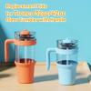 imageReplacement Lid for Tumblers 2in1 Flip Straw Spout Lid PressIn Lid Fits Tronco 32 oz 42 oz Glass Tumblers with Handle AmberPink