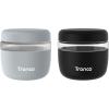 imageTronco 16 oz Glass Food Storage Containers with Lids Airtight Leak ampamp Spill Proof Glass Lunch Bowls for Meal Prep Salad Yogurt Soup ampamp Stew Microwave ampamp Dishwasher Safe BPAFree Set of 2GrayBlack