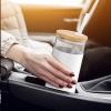 imageTronco 16 oz Glass Tumbler with Straw and Bamboo Lid Iced Coffee Cup Reusable Smoothie Cups Tumbler with Silicone Protective Sleeve  BPA FreeAmber