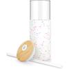 imageTronco 16 oz Glass Tumbler with Straw and Bamboo Lid Iced Coffee Cup Reusable Smoothie Cups Tumbler with Silicone Protective Sleeve  BPA FreeColored spots
