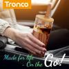 imageTronco 20 oz Insulated Tumbler with Lid Stainless Steel Borosilicate Glass Reusable Iced Coffee Cup for TravelAmber