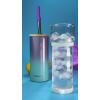 imageTronco 20 oz Vacuum Insulated Glass Tumbler with Lid and Straw  Keeps Drinks Cold for 12 Hrs  Reusable Glass Cup for Iced Coffee Smoothies ampamp Boba  Sweat ampamp BPA Free Dishwasher Safe Fit Car HolderPurple Green