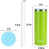 imageTronco 20oz Stainless Steel Vacuum Insulated Tumbler with Straw SpillResistant Lid BPAFree Reusable Coffee Cup for Iced Tea Water Coffee or Smoothie and More Gift for Men and WomenApple Green