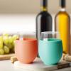 imageTronco 20oz Stemless Wine Glasses Set of 4 Reusable Wine Glasses with Silicone Sleeve Dishwasher Safe ampamp BPAFree for Red ampamp White Wine Cocktails Home Bar Parties Birthdays GiftsDenim BlueLight GrayOrangeCape Cod Blue