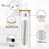 imageTronco 22oz Glass Tumbler with Bamboo Lid and Straw Reusable Iced Coffee Cup for Boba Tea Smoothies ampamp Cold Drinks SpillProof Glass Cup with Silicone Sleeve Dishwasher Safe BPAFree Pack of 1White