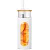 imageTronco 22oz Glass Tumbler with Bamboo Lid and Straw Reusable Iced Coffee Cup for Boba Tea Smoothies ampamp Cold Drinks SpillProof Glass Cup with Silicone Sleeve Dishwasher Safe BPAFree Pack of 1White