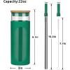 imageTronco 22oz Glass Tumbler with Bamboo Lid and Straw Reusable Iced Coffee Cup for Boba Tea Smoothies ampamp Cold Drinks SpillProof Glass Cup with Silicone Sleeve Dishwasher Safe BPAFree Pack of 1BlackishGreen