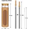 imageTronco 22oz Glass Tumbler with Bamboo Lid and Straw Reusable Iced Coffee Cup for Boba Tea Smoothies ampamp Cold Drinks SpillProof Glass Cup with Silicone Sleeve Dishwasher Safe BPAFree Pack of 1Amber