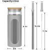 imageTronco 22oz Glass Tumbler with Bamboo Lid and Straw Reusable Iced Coffee Cup for Boba Tea Smoothies ampamp Cold Drinks SpillProof Glass Cup with Silicone Sleeve Dishwasher Safe BPAFree Pack of 1Gray