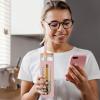 imageTronco 22oz Glass Tumbler with Bamboo Lid and Straw Reusable Iced Coffee Cup for Boba Tea Smoothies ampamp Cold Drinks SpillProof Glass Cup with Silicone Sleeve Dishwasher Safe BPAFree Pack of 1PinkPurple