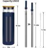 imageTronco 22oz Glass Tumbler with Bamboo Lid and Straw Reusable Iced Coffee Cup for Boba Tea Smoothies ampamp Cold Drinks SpillProof Glass Cup with Silicone Sleeve Dishwasher Safe BPAFree Pack of 1Denim Blue