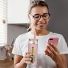 imageTronco 22oz Glass Tumbler with Bamboo Lid and Straw Reusable Iced Coffee Cup for Boba Tea Smoothies ampamp Cold Drinks SpillProof Glass Cup with Silicone Sleeve Dishwasher Safe BPAFree Pack of 1Coffee