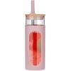 imageTronco 22oz Glass Tumbler with Bamboo Lid and Straw Reusable Iced Coffee Cup for Boba Tea Smoothies ampamp Cold Drinks SpillProof Glass Cup with Silicone Sleeve Dishwasher Safe BPAFree Pack of 1Pink