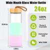 imageTronco 24oz Glass Water Bottles with Bamboo Lid ampamp Silicone Sleeve Leak Proof BPA Free Reusable Borosilicate Glass Bottles for Juicing Smoothies Juice ampamp Water for Men ampamp Women Gym Office TravelGreenpink