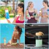 imageTronco 24oz Glass Water Bottles with Bamboo Lid ampamp Silicone Sleeve Leak Proof BPA Free Reusable Borosilicate Glass Bottles for Juicing Smoothies Juice ampamp Water for Men ampamp Women Gym Office TravelWhite pink