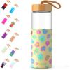 imageTronco 24oz Glass Water Bottles with Bamboo Lid ampamp Silicone Sleeve Leak Proof BPA Free Reusable Borosilicate Glass Bottles for Juicing Smoothies Juice ampamp Water for Men ampamp Women Gym Office TravelGravelgray