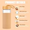 imageTronco 24oz Glass Water Bottles with Bamboo Lid ampamp Silicone Sleeve Leak Proof BPA Free Reusable Borosilicate Glass Bottles for Juicing Smoothies Juice ampamp Water for Men ampamp Women Gym Office TravelGreenpink