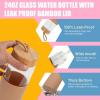 imageTronco 24oz Glass Water Bottles with Bamboo Lid ampamp Silicone Sleeve Leak Proof BPA Free Reusable Borosilicate Glass Bottles for Juicing Smoothies Juice ampamp Water for Men ampamp Women Gym Office TravelWhite pink