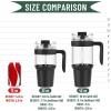 imageTronco 40 oz Glass Tumbler with Handle Bamboo Lid and Straw Fits Cup Holders Reusable Glass Water Bottles for Iced Coffee and Smoothie LeadFree BPAFreeLavender