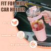 imageTronco 40 oz Glass Tumbler with Handle Bamboo Lid and Straw Fits Cup Holders Reusable Glass Water Bottles for Iced Coffee and Smoothie LeadFree BPAFreePink