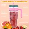 imageTronco 50 oz Tritan Plastic Tumbler with Lid and Straw BPAFree Reusable Clear Water Bottle with Time Marker 100 Leak Proof ampamp Wide Mouth for Iced Coffee Juice Bubble Tea SmoothiesFancy Lilac