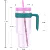 imageTronco 50 oz Tritan Plastic Tumbler with Lid and Straw BPAFree Reusable Clear Water Bottle with Time Marker 100 Leak Proof ampamp Wide Mouth for Iced Coffee Juice Bubble Tea SmoothiesPink 10