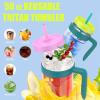 imageTronco 50 oz Tritan Plastic Tumbler with Lid and Straw BPAFree Reusable Clear Water Bottle with Time Marker 100 Leak Proof ampamp Wide Mouth for Iced Coffee Juice Bubble Tea SmoothiesPink 10